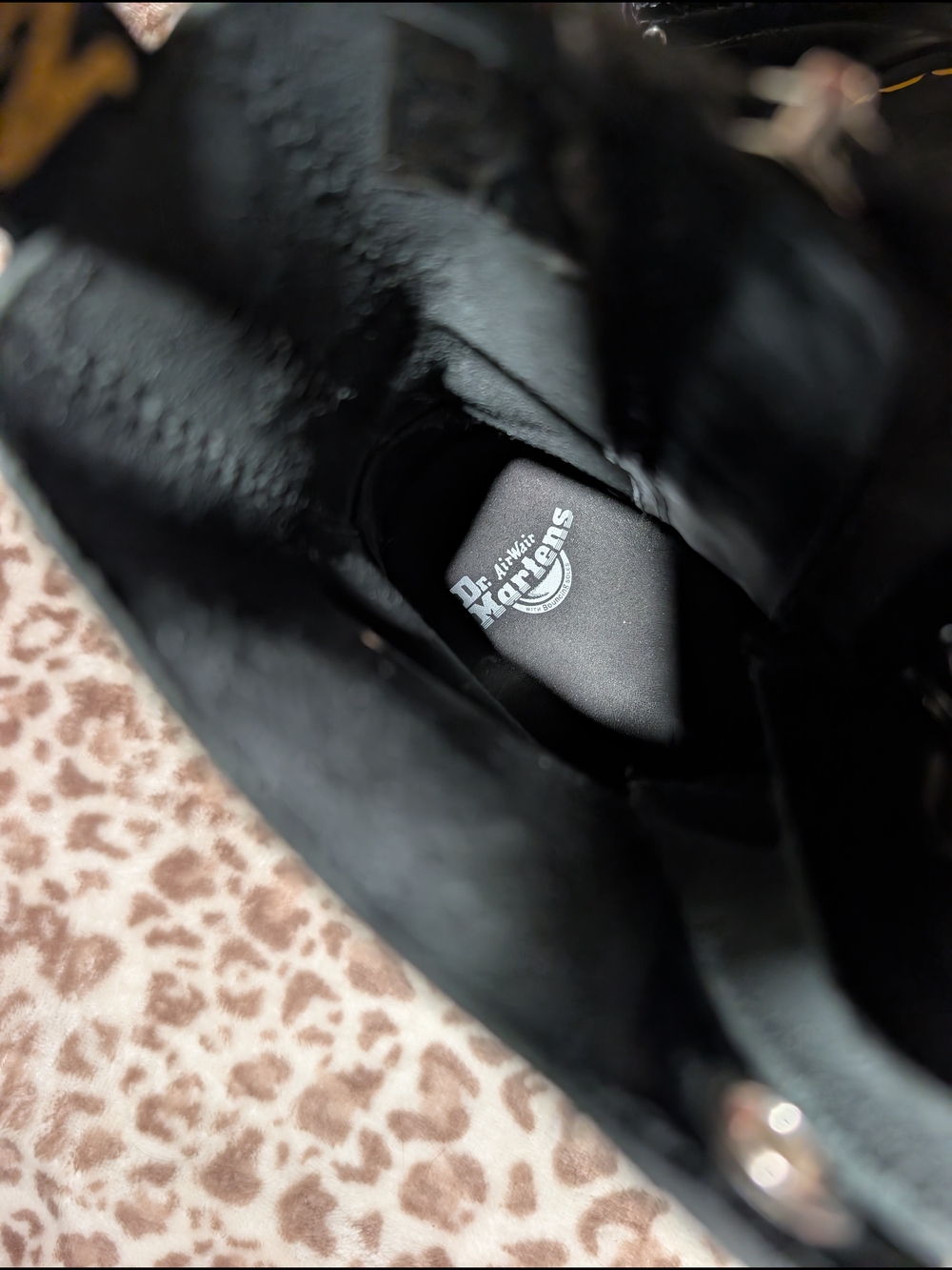 Dr. Martens Jadon Max Black Patent Platform Lace-Up Boots with Yellow Accents - Picture 4 of 7